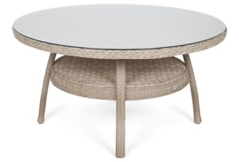 Meble ogrodowe technorattanowe Bristol Round Elegant 150 cm Beige / Beige Melange 6+1