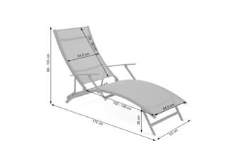 Leżak ogrodowy metalowy Summer Silver / Black