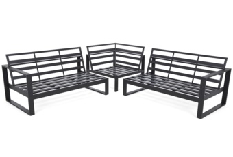 Narożne meble ogrodowe aluminiowe Sorrento Comfort Grey / Grey Melange