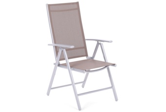 Krzesło ogrodowe aluminiowe Ibiza Basic Silver / Taupe