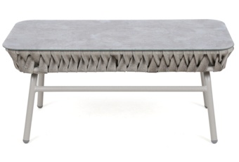 Zestaw mebli aluminiowych Tasos Cream / Latte - dla 4 osób  Meble ogrodowe technorattanowe Tasos Cream / Latte