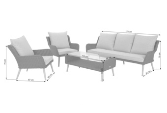 Meble ogrodowe technorattanowe Almeria Beige / Beige Melange