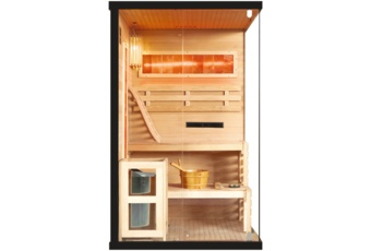 Sauna fińska narożna Nordum Pure 2-osobowa czarna