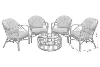 Meble ogrodowe rattanowe Panama Orange / Latte 4+1