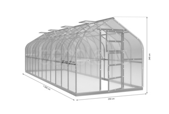 Szklarnia ogrodowa z poliwęglanu Terplant Pro 2,5x10 m
