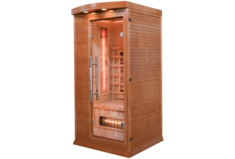 Sauna infrared Nordum Classic 1-osobowa WiFi brązowa - domowa - z panelami solnymi Sauna infrared Nordum Classic 1-osobowa WiFi brązowa