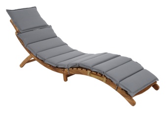 Leżanka ogrodowa drewniana Akacja Lux z poduszką