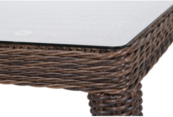 Meble jadalniane ogrodowe Bristol - dla 6 osób - kolor brązowy Meble ogrodowe technorattanowe Bristol 180 cm Brown Mat / Brown Melange 6+1