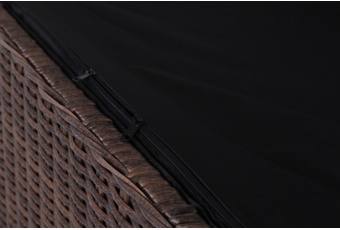 Skrzynia ogrodowa technorattanowa Lorca - brązowa - duża - meble ogrodowe Skrzynia ogrodowa Lorca Brown Mat