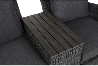 Sofa ogrodowa Milos Plus Grey / Grey Melange - dla 2 osób - z podnóżkami Sofa ogrodowa Milos Plus Grey / Grey Melange