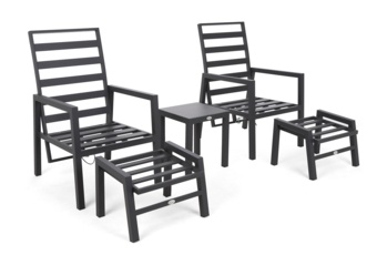 Meble ogrodowe aluminiowe Morton Dark Grey / Grey Melange