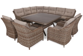 Narożne meble ogrodowe technorattanowe Windsor Ginger / Brown Melange