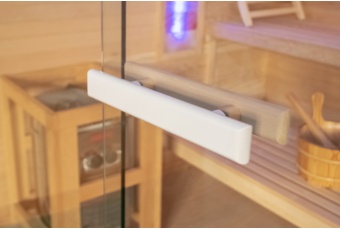 Sauna fińska narożna Nordum Pure 2-osobowa biała