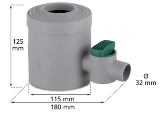 Zbieracz wody deszczowej z zaworem MPI szary