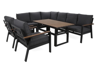 Narożne meble aluminiowe Turyn Dark Grey / Grey Melange