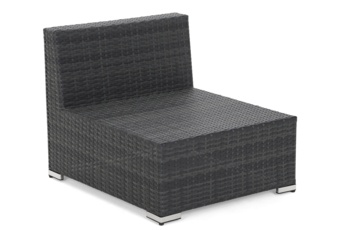 Narożnik modułowy z technorattanu Kansas Maxi Grey / Grey Melange - szary - dla 6 osób Narożnik modułowy z technorattanu Kansas Maxi Grey / Grey Melange