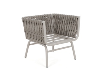 Zestaw mebli aluminiowych Tasos Cream / Latte - dla 4 osób  Meble ogrodowe technorattanowe Tasos Cream / Latte