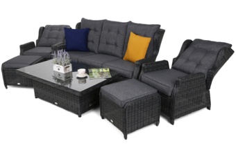 Meble ogrodowe technorattanowe Memfis Grey / Grey Melange