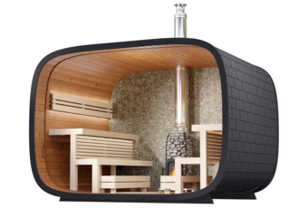Sauna fińska zewnętrzna Leil® Saunas Round Cube Single 2.0 6-osobowa