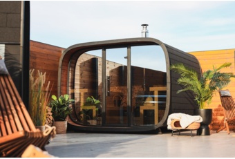 Sauna fińska zewnętrzna Leil® Saunas Round Cube Single 2.0 6-osobowa