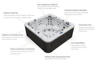 Wanna ogrodowa z hydromasażem Aquess Zenya 7102 6-osobowa