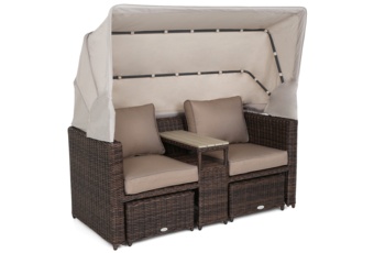 Kosz ogrodowy technorattanowy Michigan Brown Mat / Brown Melange