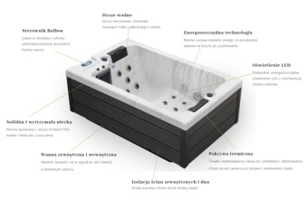 Wanna ogrodowa z hydromasażem Aquess Ellora 1201 2-osobowa