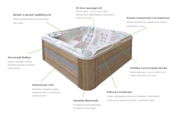 Wanna ogrodowa z hydromasażem Aquess Delight 5202 5-osobowa