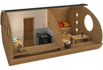 Sauna fińska zewnętrzna Hobbit Large CLT 500 x 400 cm