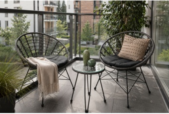Meble balkonowe technorattanowe Zanzibar Grey / Grey