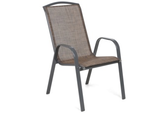 Krzesło ogrodowe metalowe Atlanta Grey / Brown Melange