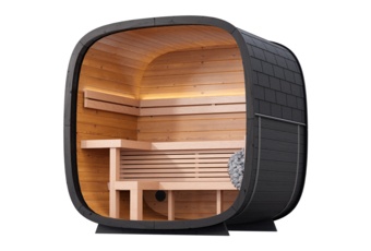 Sauna fińska zewnętrzna Leil® Saunas Black Cube Classic 4-osobowa