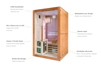 Sauna fińska Nordum Solea 2-osobowa brązowa - drewniana - z jodły kanadyjskiej Sauna fińska Nordum Solea 2-osobowa brązowa