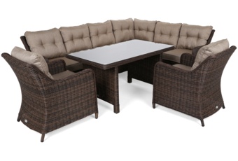 Narożny zestaw mebli ogrodowych prawy California Brown Mat / Brown Melange