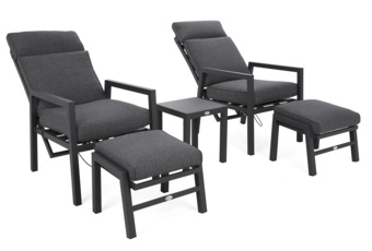 Meble ogrodowe aluminiowe Morton Dark Grey / Grey Melange