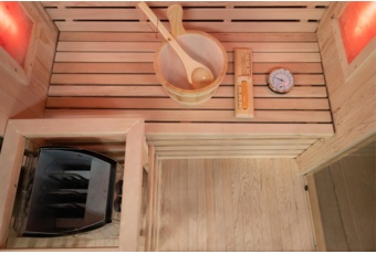 Sauna fińska EN2S Natural - 2 osobowa - drewniana Sauna fińska EN2S Natural z panelami solnymi