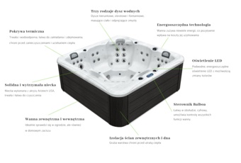 Wanna ogrodowa z hydromasażem Aquess Zenya 7202 5-osobowa