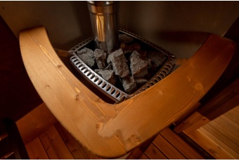 Sauna fińska zewnętrzna Hobbit z balią 220 x 450 cm