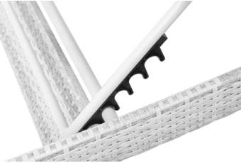 Zestaw leżanek ogrodowych Bora Bora White / Grey ze stolikiem - biały - dla 2 osób Zestaw leżaków ogrodowych z technorattanu Bora Bora White / Grey ze stolikiem