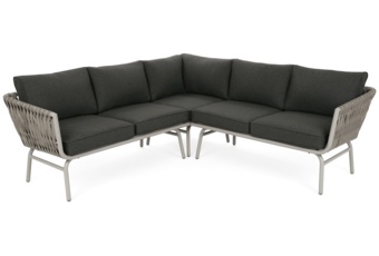 Narożnik ogrodowy technorattanowy Tasos Cream / Grey Melange