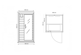 Sauna infrared DH1 Grey z koloroterapią - szara - dla 1 osoby Sauna infrared DH1 Grey z koloroterapią