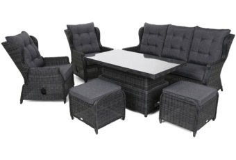 Meble ogrodowe technorattanowe Memfis Grey / Grey Melange