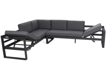 Narożne meble ogrodowe aluminiowe Neapol Comfort Grey / Grey Melange