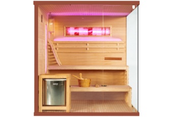 Sauna fińska narożna Nordum Pure 4-osobowa brązowa