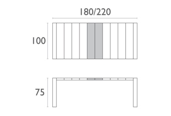 Stół Siesta Vegas 180+40 cm Dark Grey