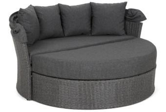 Sofa ogrodowa z baldachimem Sydney Grey / Grey Melange - dla 3 osób - szara Sofa ogrodowa z baldachimem Sydney Grey / Grey Melange