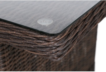 Narożny zestaw mebli ogrodowych lewy California Brown Mat / Brown Melange - brązowy - dla 8 osób Narożny zestaw mebli ogrodowych lewy California Brown Mat / Brown Melange