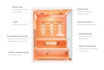 Sauna infrared narożna Nordum Pure 3-osobowa biała