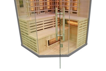 Sauna infrared narożna Nordum Solea 4-osobowa szara