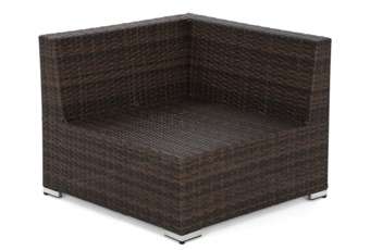 Narożnik modułowy z technorattanu Kansas Maxi Brown Mat / Brown Melange